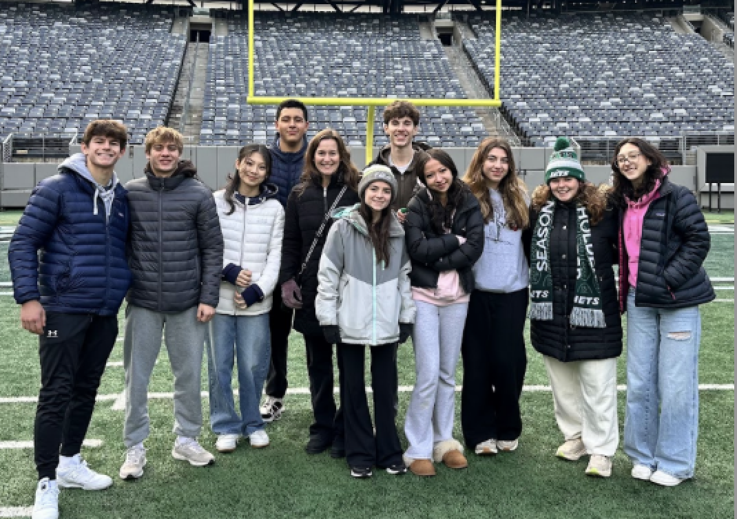 University Program Seniors on the field at Jets Business Day