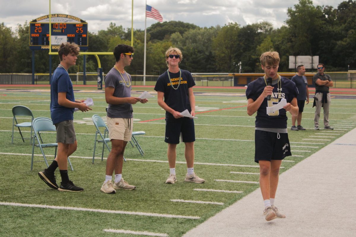 Student council members at the fall pep rally.