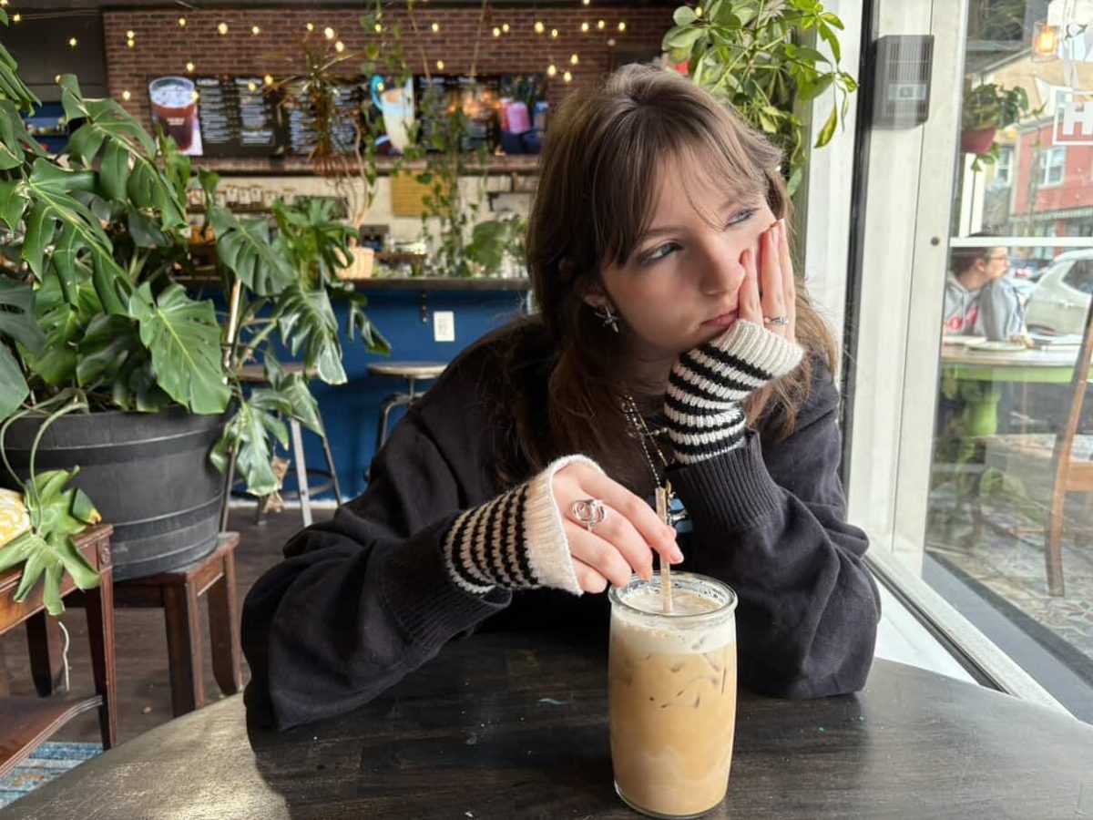 Avery enjoying a coffee when she's not on the court